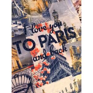 paris blue tunic t-shirt with fringe  soft & stretchy